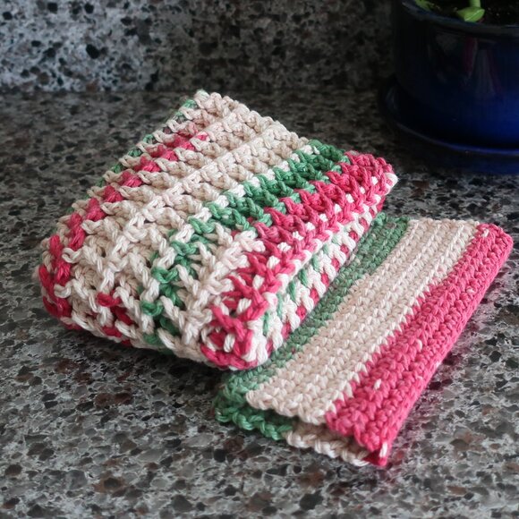 Multicolored Crochet Dish Drying Mats 100% Cotton Kitchen - Picture 9 of 11